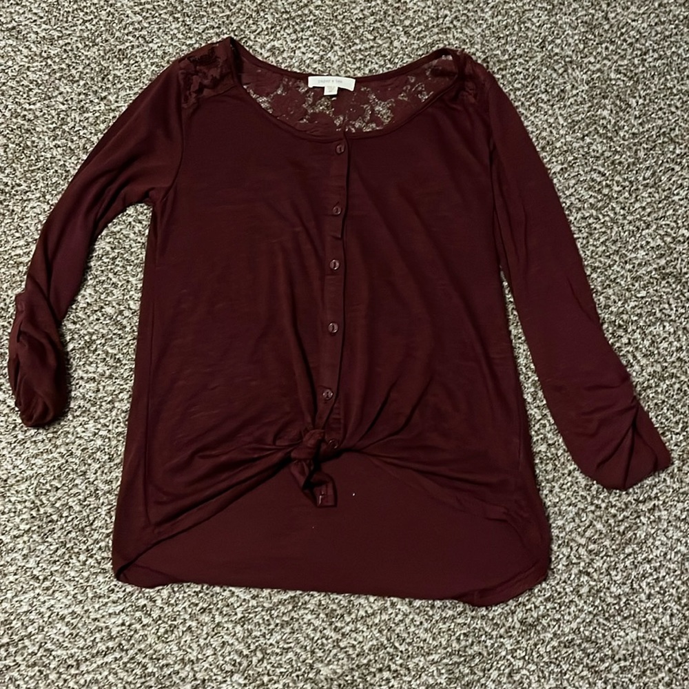 Paper and Tee Blouse/Button Down